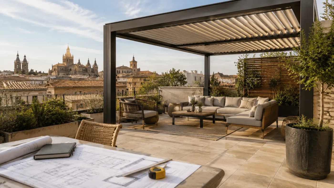 Permisos para instalar una pérgola bioclimática en Guadalajara